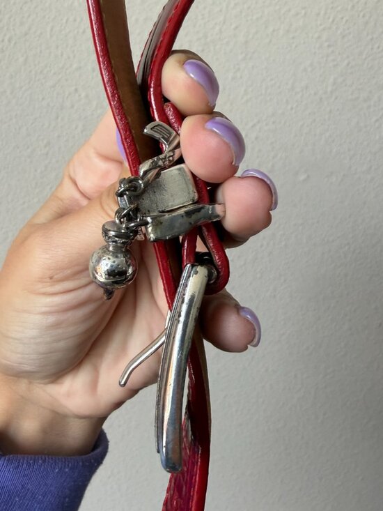 Brighton Red Leather Embossed Silver Buckle Belt main image 7